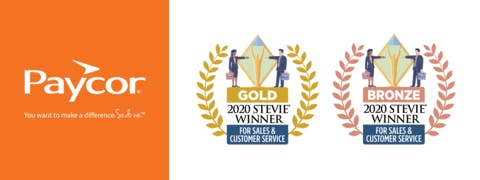 Paycor Wins a Gold and a Bronze Stevie® Award for Sales and Customer Service